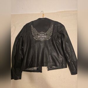 Harley-Davidson Women's Studded Black Leather Jacket WINTER LINED